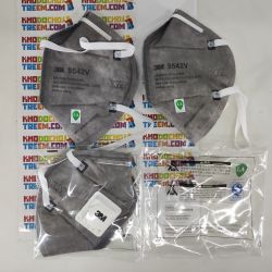Khẩu trang 3M 9542V KN95 lọc hơn 95% bụi siêu mịn PM2.5 và độc với màng than hoạt tính đệm mũi van thở chun vải mềm đeo đầu chín