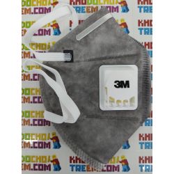 Khẩu trang 3M 9542V KN95 lọc hơn 95% bụi siêu mịn PM2.5 và độc với màng than hoạt tính đệm mũi van thở chun vải mềm đeo đầu chín