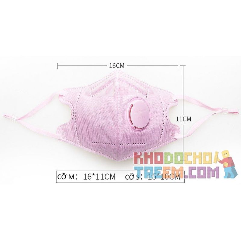 Khẩu trang trẻ em 3 - 10 tuổi KN95 Breazwell 530V lọc hơn 95% bụi siêu mịn PM2.5 có van thở, đệm mũi, chun vải mềm, đeo cả tai l