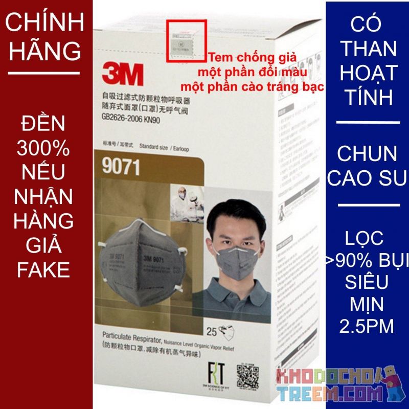 Khẩu trang 3M 9031 KN90 lọc hơn 90% bụi siêu mịn PM2.5 chính hãng mới hơn 3M 9001 toàn đồ giả