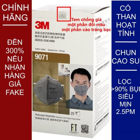Khẩu trang 3M 9031 KN90 lọc hơn 90% bụi siêu mịn PM2.5 chính hãng mới hơn 3M 9001 toàn đồ giả
