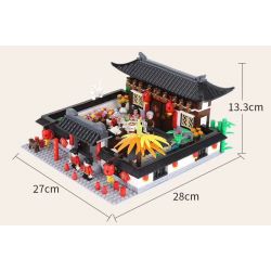 WANGE 5312 non  BỮA TỐI ĐOÀN TỤ KIỂU TRUNG QUỐC bộ đồ chơi xếp lắp ráp ghép mô hình Mini Modular Đường Phố Thu Nhỏ 1437 khối