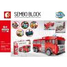 SEMBO 603063 non  XE CỨU HỎA THÀNH PHỐ THU NHỎ MÀU ĐỎ bộ đồ chơi xếp lắp ráp ghép mô hình City 1547 khối