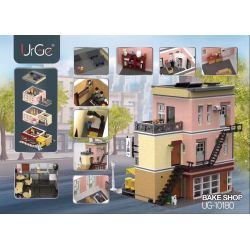 URGE UG-10180 10180 UG10180 non  CỬA HÀNG BÁNH bộ đồ chơi xếp lắp ráp ghép mô hình Creator THE DOUGHNUT SHOP Sáng Tạo 3255 khối