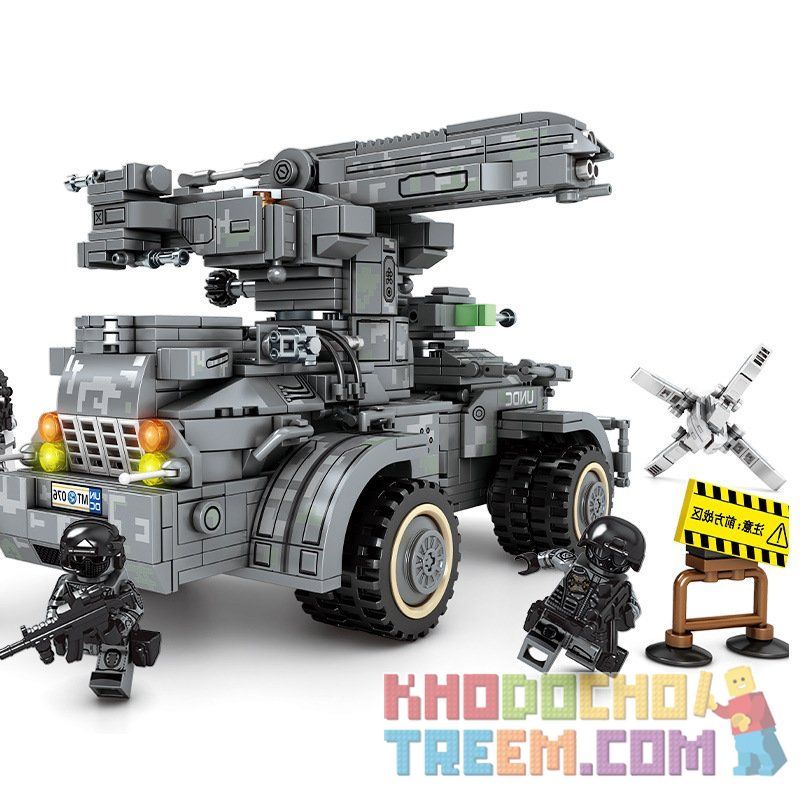 SEMBO 107065 non  THIẾT BỊ PHÒNG THỦ TÊN LỬA bộ đồ chơi xếp lắp ráp ghép mô hình Shanghai Fortress Pháo Đài Thượng Hải 1112 khối