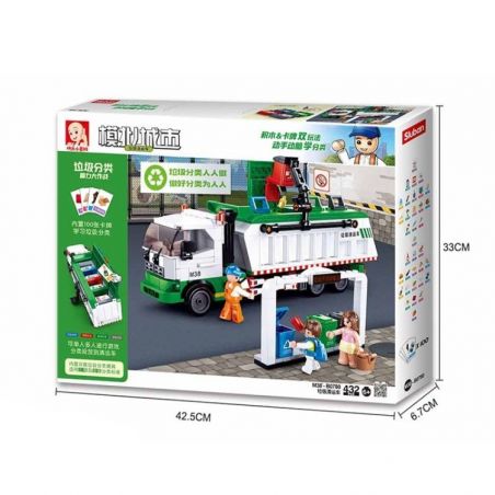 SLUBAN M38-B0780 B0780 0780 M38B0780 38-B0780 non  XE CHỞ RÁC CUỘC CHIẾN CÂN NÃO PHÂN LOẠI bộ đồ chơi xếp lắp ráp ghép mô hình City Thành Phố 432 khối