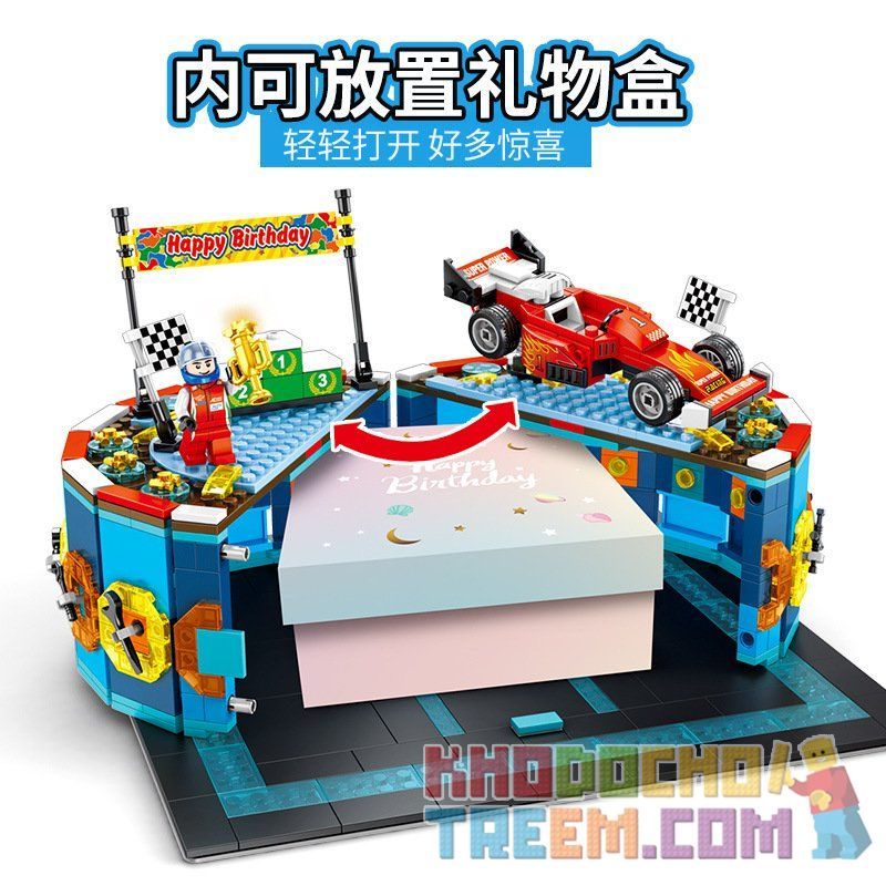 SEMBO 601402 non  BÁNH RACING BOY QUÀ TẶNG bộ đồ chơi xếp lắp ráp ghép mô hình Creator SEMBO BLOCK Sáng Tạo 676 khối