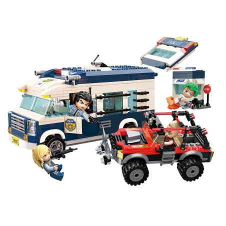 Enlighten 1935 Qman 1935 non  THÀNH PHỐ CỦA TÔI KHỦNG HOẢNG VẬN CHUYỂN NHÀ TÙ bộ đồ chơi xếp lắp ráp ghép mô hình Minecity Thành Phố Mỏ 585 khối