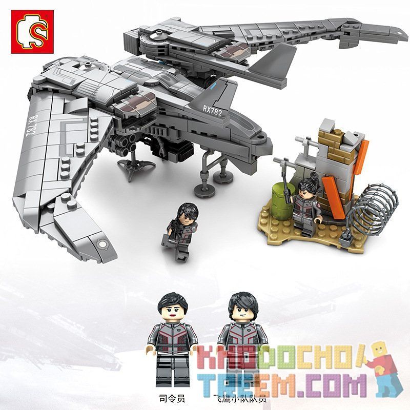 SEMBO 107062 non  MÁY BAY KHÔNG NGƯỜI LÁI bộ đồ chơi xếp lắp ráp ghép mô hình Shanghai Fortress Pháo Đài Thượng Hải 722 khối