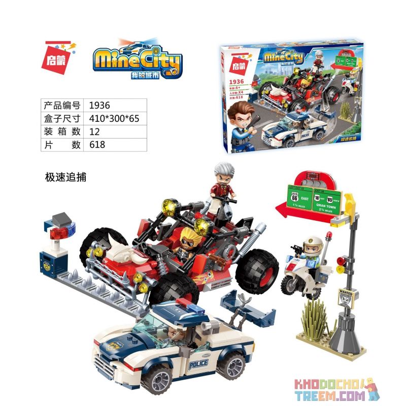 Enlighten 1936 Qman 1936 non  SĂN BẮN TỐC ĐỘ bộ đồ chơi xếp lắp ráp ghép mô hình Minecity Thành Phố Mỏ 618 khối