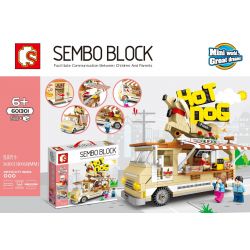 SEMBO 601301 non  CHẾ ĐỘ XEM PHỐ SENBAO XÚC XÍCH bộ đồ chơi xếp lắp ráp ghép mô hình City SEMBO BLOCK Thành Phố 511 khối