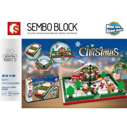 SEMBO 601094 non  SÁCH GIÁNG SINH bộ đồ chơi xếp lắp ráp ghép mô hình Creator CHRISTMAS Sáng Tạo 635 khối