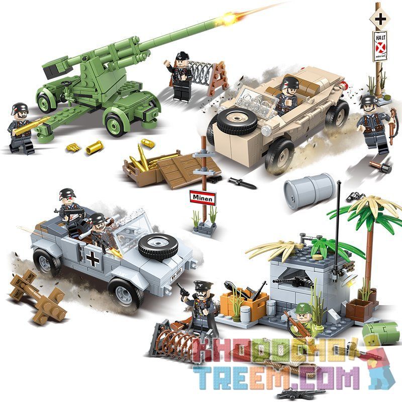 QuanGuan 100080 Quan Guan 100080 non  TRẬN CHIẾN CỦA NGƯỜI ĐỨC bộ đồ chơi xếp lắp ráp ghép mô hình Heroes & Generals HEROES AND GENERALS Anh Hùng Và Người Thường 858 khối