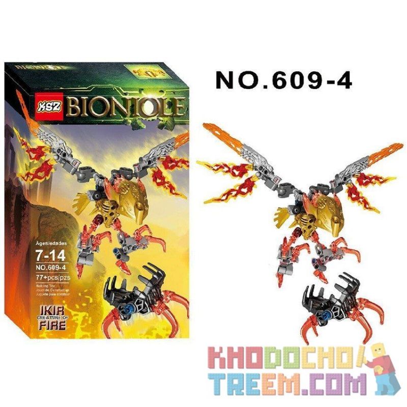 NOT  IKIR - CREATURE OF FIRE 71303 XSZ KSZ 609-4 xếp lắp ráp ghép mô hình VŨ KHÍ SINH HỌC IKIR - VẬT LỬA Bionicle Anh Hùng Toa 77 khối