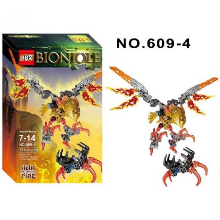 NOT  IKIR - CREATURE OF FIRE 71303 XSZ KSZ 609-4 xếp lắp ráp ghép mô hình VŨ KHÍ SINH HỌC IKIR - VẬT LỬA Bionicle Anh Hùng Toa 77 khối