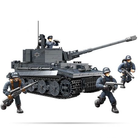 XIANG JUN XJ-922 non  XE TĂNG CHIẾN ĐẤU ĐEN bộ đồ chơi xếp lắp ráp ghép mô hình Military Army PZKPFW VI TIGER HEAVY TANK Quân Sự Bộ Đội 1201 khối