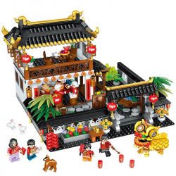 ZHEGAO QL0957 0957 non  TẾT NGUYÊN ĐÁN TRUNG QUỐC bộ đồ chơi xếp lắp ráp ghép mô hình Seasonal HEPPY NEW YEAR Mùa Lễ Hội 1187 khối