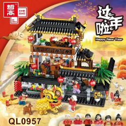 ZHEGAO QL0957 0957 non  TẾT NGUYÊN ĐÁN TRUNG QUỐC bộ đồ chơi xếp lắp ráp ghép mô hình Seasonal HEPPY NEW YEAR Mùa Lễ Hội 1187 khối