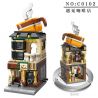 Enlighten C0102 0102 Qman C0102 0102 non  CHẾ ĐỘ XEM PHỐ ĐẦY MÀU SẮC GẶP GỠ COFFEE HOUSE bộ đồ chơi xếp lắp ráp ghép mô hình Mini Modular CITY CORNER Đường Phố Thu Nhỏ 332 khối