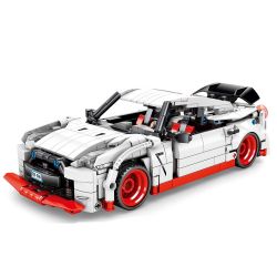 IBLOCK PL-920-155 920-155 PL920-155 SEMBO 701712 non  SIÊU XE NISSAN TRẮNG bộ đồ chơi xếp lắp ráp ghép mô hình Speed Champions Racing Cars NISSAN GTF Đua Xe Công Thức 816 khối