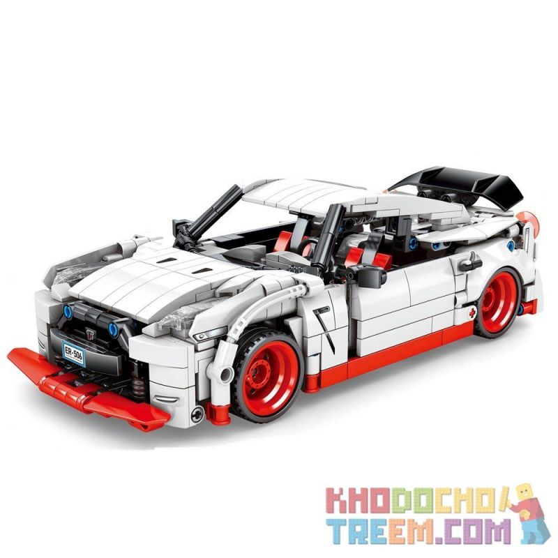 IBLOCK PL-920-155 920-155 PL920-155 SEMBO 701712 non  SIÊU XE NISSAN TRẮNG bộ đồ chơi xếp lắp ráp ghép mô hình Speed Champions Racing Cars NISSAN GTF Đua Xe Công Thức 816 khối