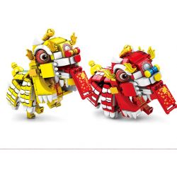 SEMBO 201020 non  MÚA LÂN NĂM MỚI bộ đồ chơi xếp lắp ráp ghép mô hình Seasonal Mùa Lễ Hội 1118 khối