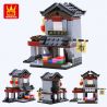 WANGE 2320 2315 2316 2317 2318 2319 non  CỬA HÀNG BÁN TRÀ VẢI RƯỢU NHÀ TRỌ bộ đồ chơi xếp lắp ráp ghép mô hình Mini Modular Đường Phố Thu Nhỏ 1025 khối