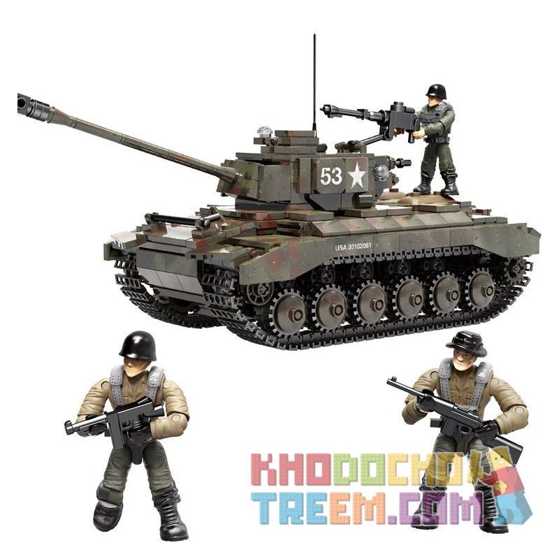 XIANG JUN XJ-910 non  XE TĂNG HẠNG NẶNG M26 PERSHING CỦA MỸ bộ đồ chơi xếp lắp ráp ghép mô hình Military Army Quân Sự Bộ Đội 938 khối