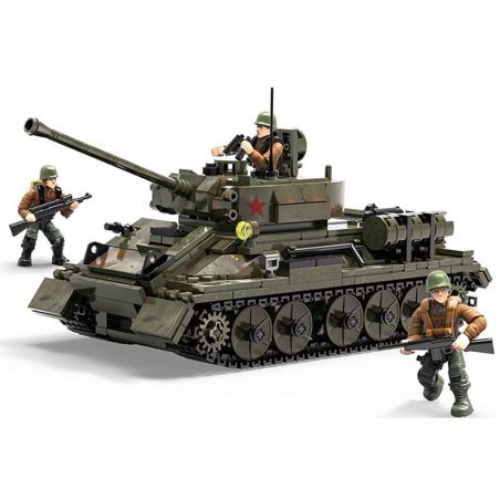 XIANG JUN XJ-915 non  XE TĂNG T-34/85 bộ đồ chơi xếp lắp ráp ghép mô hình Military Army Quân Sự Bộ Đội 854 khối