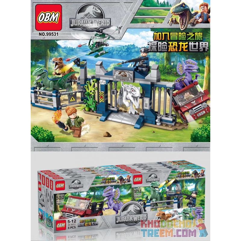 FROG BABY OBM 99531 non  KHỦNG LONG SỔNG CHUỒNG bộ đồ chơi xếp lắp ráp ghép mô hình Jurassic World Thế Giới Khủng Long 584 khối