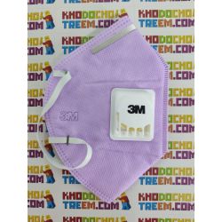 Khẩu trang 3M 9501C xanh tím hồng KN95 có đệm mũi lọc hơn 95% bụi siêu mịn PM2.5 có van thở, đeo tai, chính hãng