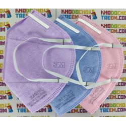 Khẩu trang 3M 9501C xanh tím hồng KN95 có đệm mũi lọc hơn 95% bụi siêu mịn PM2.5 có van thở, đeo tai, chính hãng