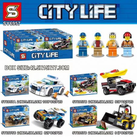 NOT  DESERT RALLY RACER CONSTRUCTION LOADER POLICE PATROL CAR KAYAK ADVENTURE 60240 LARI 11218 11217 11219 11206 LEPIN 02136 02121 02133 02135 SHENG YUAN/SY SY6957B 6957B SY6957C 6957C SY6957D 6957D SY6957A 6957A xếp lắp ráp ghép mô hình City Thành Phố 92 khối
