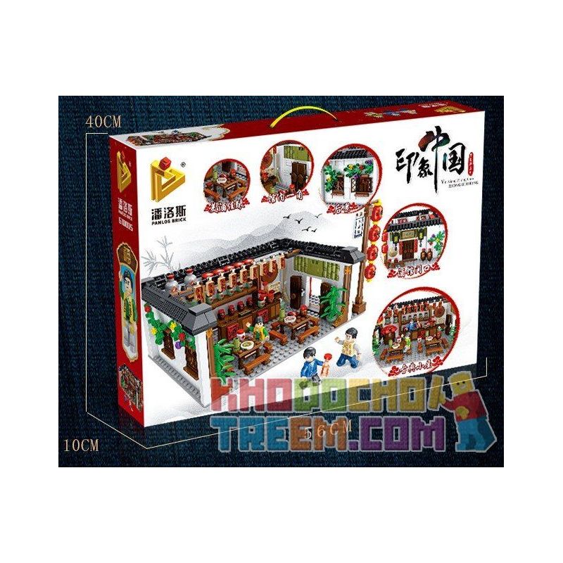 PanlosBrick 610005 Panlos Brick 610005 non  NHÀ HÀNG TRUNG QUỐC bộ đồ chơi xếp lắp ráp ghép mô hình Chinatown Khu Phố Tàu 1005 khối