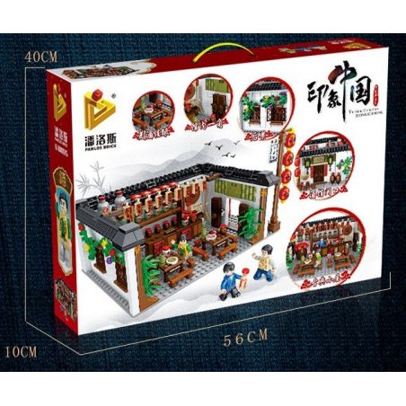 PanlosBrick 610005 Panlos Brick 610005 non  NHÀ HÀNG TRUNG QUỐC bộ đồ chơi xếp lắp ráp ghép mô hình Chinatown Khu Phố Tàu 1005 khối