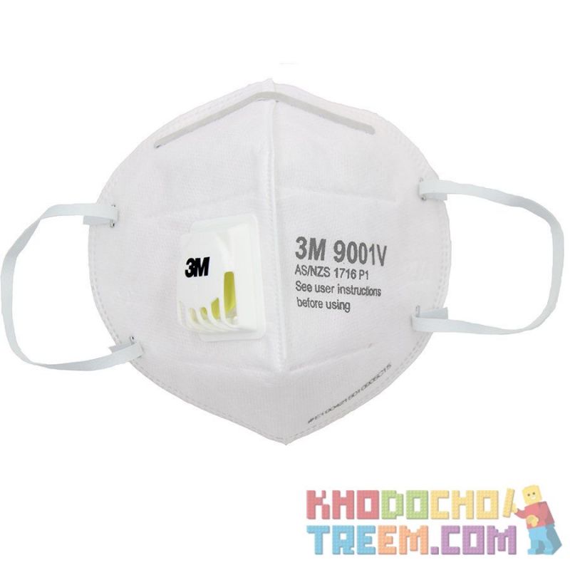 Một cái khẩu trang 3M 9001V KN90 lọc hơn 90% bụi siêu mịn PM2.5 , đeo tai, chun tổng hợp, chính hãng