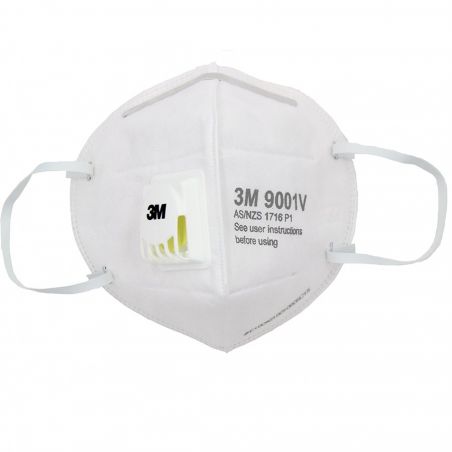 Một cái khẩu trang 3M 9001V KN90 lọc hơn 90% bụi siêu mịn PM2.5 , đeo tai, chun tổng hợp, chính hãng