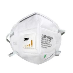 Một cái khẩu trang 3M 9002V KN90 lọc hơn 90% bụi siêu mịn PM2.5 , đeo đầu, chun tổng hợp, chính hãng