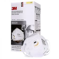 Một cái khẩu trang 3M 9002V KN90 lọc hơn 90% bụi siêu mịn PM2.5 , đeo đầu, chun tổng hợp, chính hãng