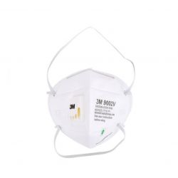 Một cái khẩu trang 3M 9002V KN90 lọc hơn 90% bụi siêu mịn PM2.5 , đeo đầu, chun tổng hợp, chính hãng