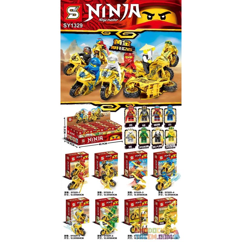 SHENG YUAN SY SY1329 1329 non  8 NINJA MÔ TÔ VÀNG bộ đồ chơi xếp lắp ráp ghép mô hình The  Ninjago Movie NINJA NINJA MASTER Ninja Lốc Xoáy