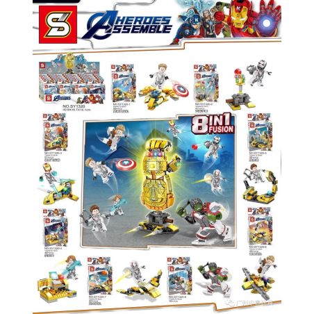 SHENG YUAN SY SY1320 1320 non  GĂNG TAY VÔ HẠN MINIFIGURE 8 SỰ KẾT HỢP bộ đồ chơi xếp lắp ráp ghép mô hình The  Ninjago Movie HEROES ASSEMBLE Ninja Lốc Xoáy