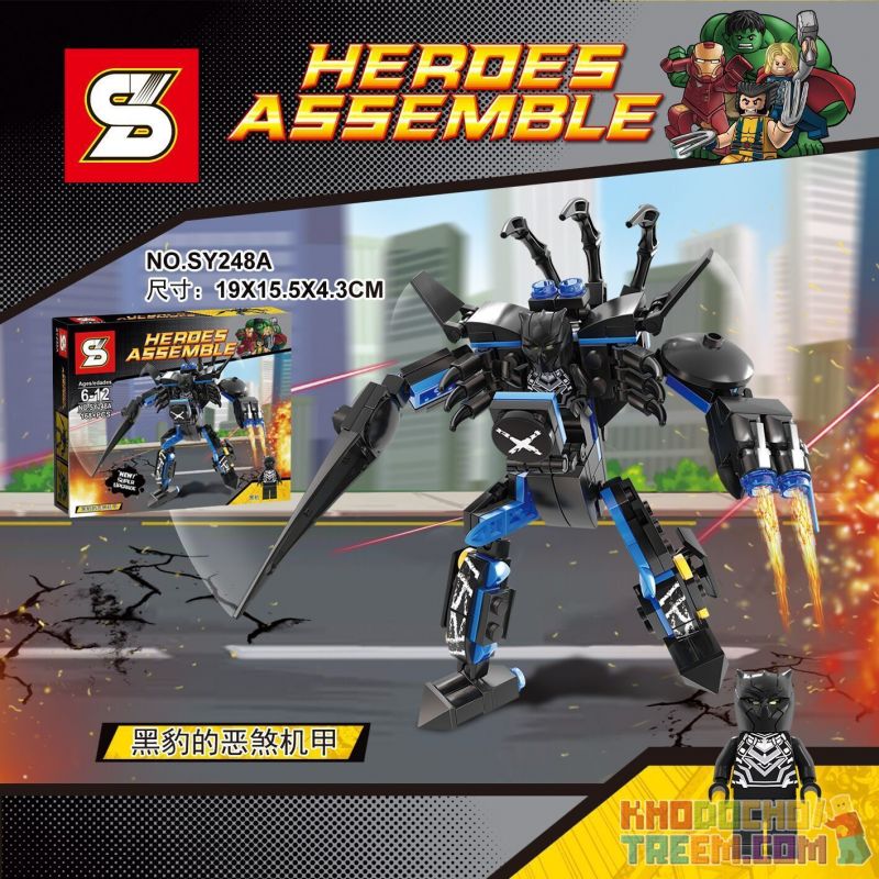 SHENG YUAN SY SY248A 248A SY248B 248B SY248 non  ÁC QUỶ CỦA BLACK PANTHER VÀ ÁO GIÁP CÔNG TẮC ĐIỆN HULK bộ đồ chơi xếp lắp ráp ghép mô hình Super Heroes Siêu Nhân Anh Hùng