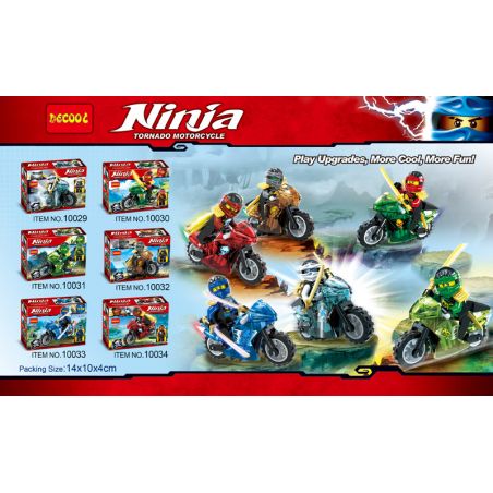JISI 10029 10030 10031 10032 10033 10034 non  XE MÁY TRONG SUỐT MINIFIGURE 6 bộ đồ chơi xếp lắp ráp ghép mô hình The  Ninjago Movie Ninja Lốc Xoáy