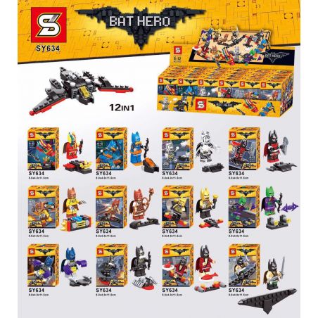 SHENG YUAN SY SY634 non  BATMAN SERIES MINIFIGURE 12 PHONG CÁCH bộ đồ chơi xếp lắp ráp ghép mô hình Super Heroes BAT HERO Siêu Nhân Anh Hùng