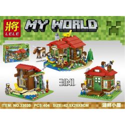 LELE 33020 LEPIN 18015 non  TÚP LỀU BÊN HỒ SANGOICHI bộ đồ chơi xếp lắp ráp ghép mô hình Minecraft Game Xây Dựng 404 khối