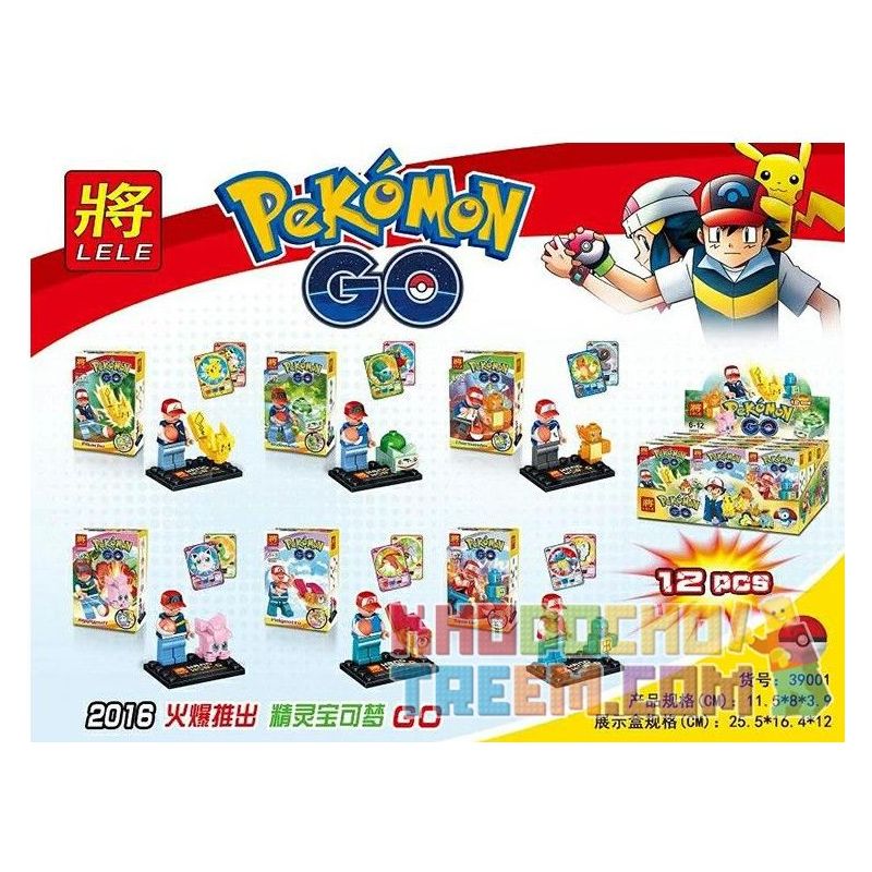 LELE 39001 non  6 VẬT NUÔI NHỎ bộ đồ chơi xếp lắp ráp ghép mô hình Pokémon POKEMON GO