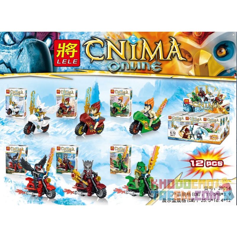 LELE 39014 non  XE MÔ TÔ MINIFIGURES 6 HỘP bộ đồ chơi xếp lắp ráp ghép mô hình Legends Of Chima Bộ Tộc Thú