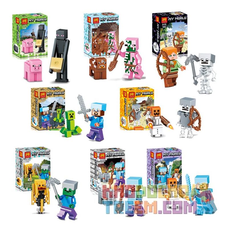 LELE 79254 non  MINI 8 GÓI bộ đồ chơi xếp lắp ráp ghép mô hình Minecraft MY WORLD Game Xây Dựng