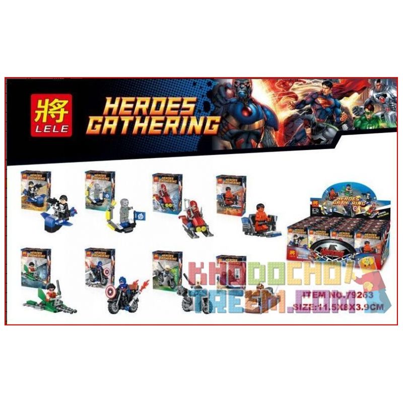 LELE 79263 non  MINI 8 GÓI bộ đồ chơi xếp lắp ráp ghép mô hình Super Heroes Siêu Nhân Anh Hùng